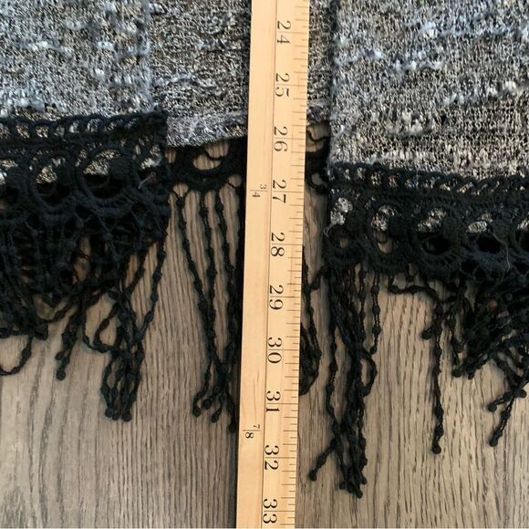 MOA MOA Fringed open Cardigan Women’s Kimono XL Gray White Black. - Picture 13 of 13